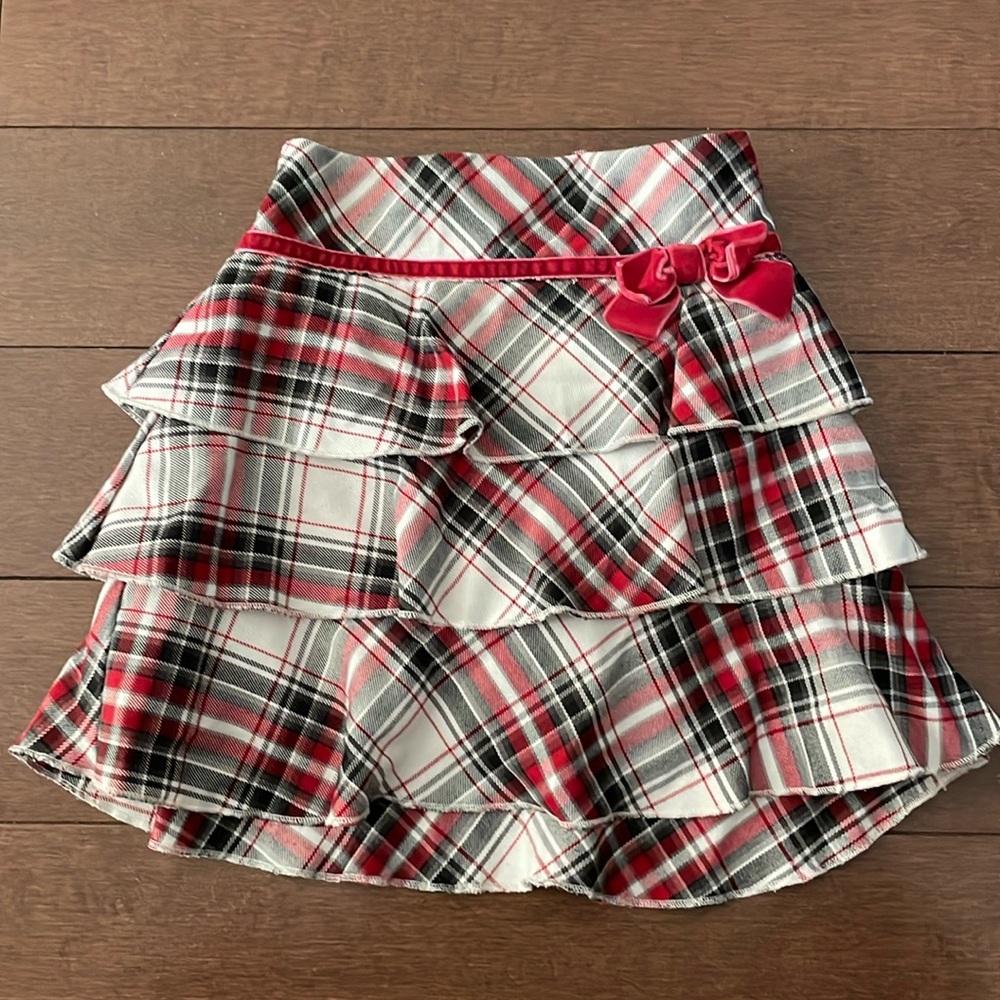 Plaid ruffle skirt